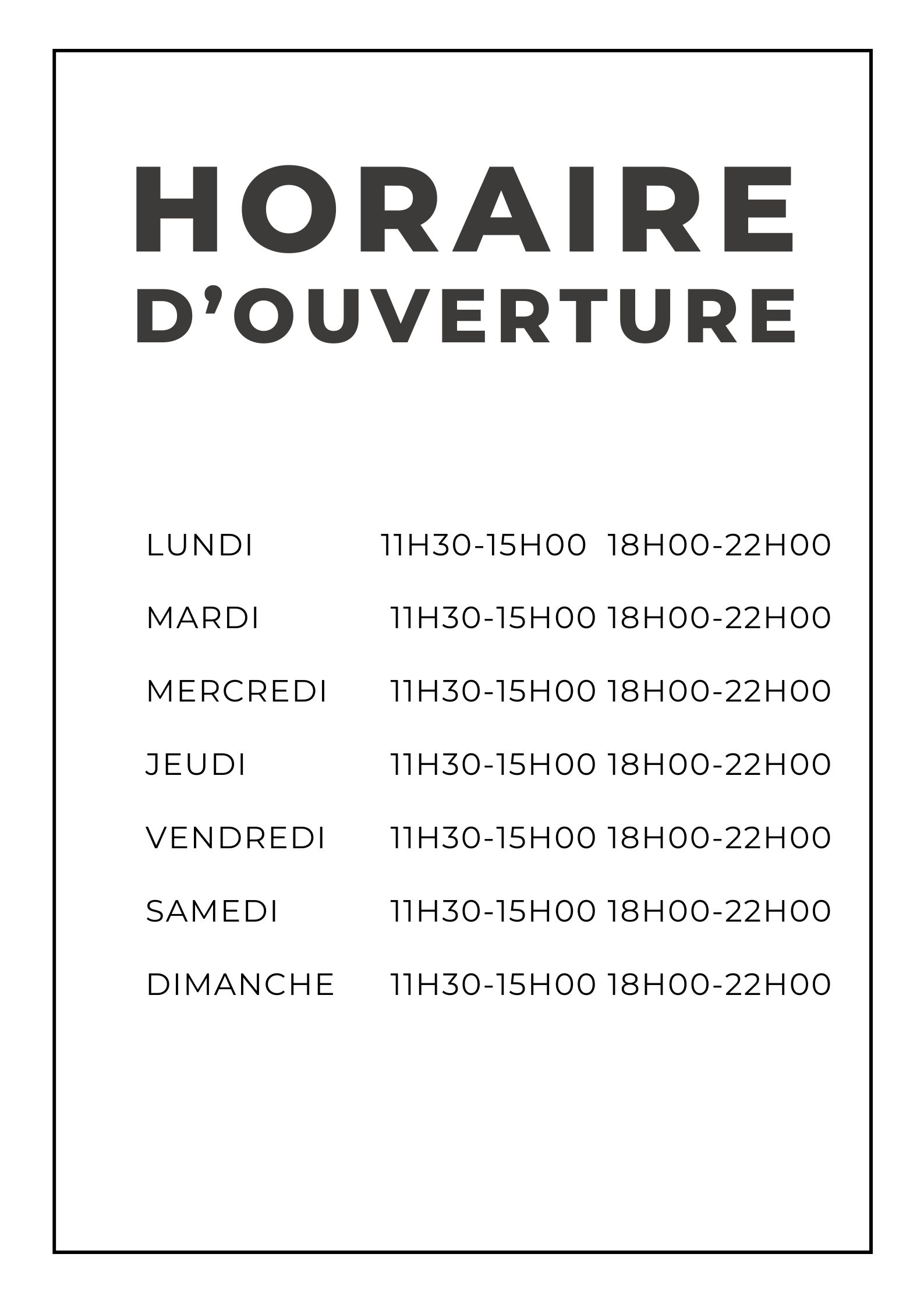 horaires